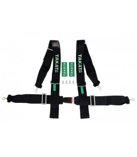 Racing seat belts 4p 3" Black - Takata Replica