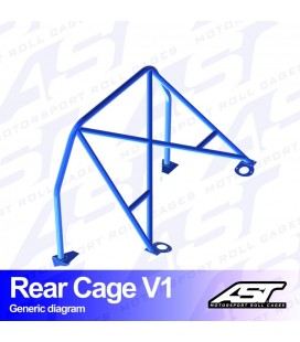 Roll Bar AUDI Coupe (B2) 2-doors Coupe Quattro REAR CAGE V1