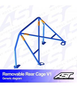 Roll Bar PORSCHE 944 (1982-1991) 3-doors Coupe RWD REMOVABLE REAR CAGE V1
