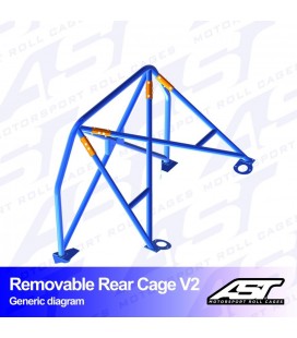 Roll Bar VOLVO 242 2-door Coupe REMOVABLE REAR CAGE V2