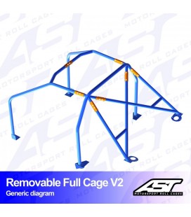 Roll Cage AUDI 100/200 (C3 Typ44 ) 4-doors Sedan Quattro REMOVABLE FULL CAGE V2