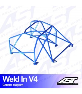 Roll Cage AUDI A1 (8X) 3-doors Hatchback FWD WELD IN V4