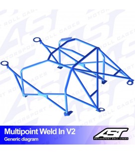 Roll Cage AUDI A3 / S3 (8L) 3-doors Hatchback FWD MULTIPOINT WELD IN V2