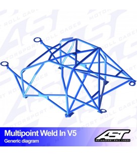 Roll Cage AUDI A3 / S3 (8L) 3-doors Hatchback FWD MULTIPOINT WELD IN V5