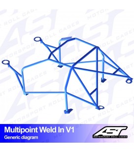 Roll Cage AUDI A3 / S3 (8L) 3-doors Hatchback Quattro MULTIPOINT WELD IN V1