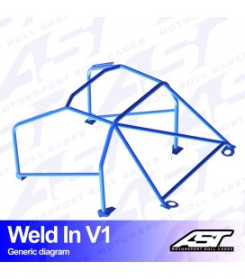 Roll Cage AUDI A3 / S3 (8L) 3-doors Hatchback Quattro WELD IN V1
