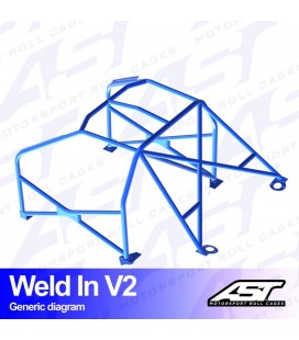 Roll Cage AUDI A3 / S3 (8L) 3-doors Hatchback Quattro WELD IN V2