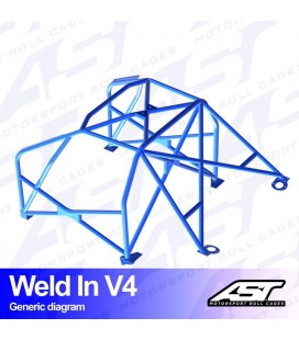 Roll Cage AUDI A3 / S3 (8L) 3-doors Hatchback Quattro WELD IN V4