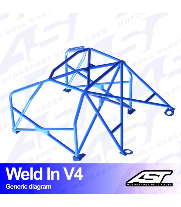 Roll Cage AUDI A3 / S3 (8P) 3-doors Hatchback Quattro WELD IN V4