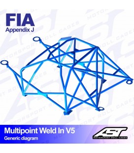 Roll Cage AUDI Coupe (B2) 2-doors Coupe FWD MULTIPOINT WELD IN V5