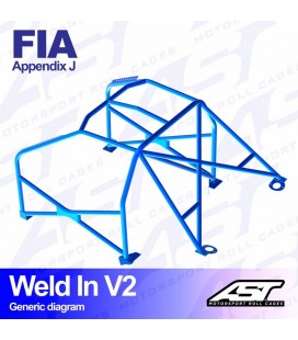Roll Cage AUDI Coupe (B2) 2-doors Coupe FWD WELD IN V2