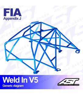 Roll Cage AUDI Coupe (B2) 2-doors Coupe FWD WELD IN V5