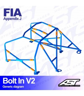 Roll Cage AUDI Coupe (B2) 2-doors Coupe Quattro BOLT IN V2