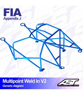 Roll Cage AUDI Coupe (B2) 2-doors Coupe Quattro MULTIPOINT WELD IN V2