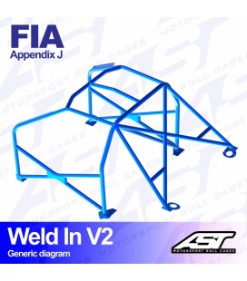 Roll Cage AUDI Quattro S1 (B2 Typ85) 2-doors Coupe Quattro WELD IN V2