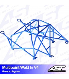 Roll Cage AUDI TT (8N) 3-doors Hatchback Quattro MULTIPOINT WELD IN V4