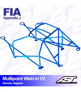 Roll Cage BMW (E28) 5-Series 4-doors Sedan RWD MULTIPOINT WELD IN V2