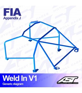 Roll Cage BMW (E28) 5-Series 4-doors Sedan RWD WELD IN V1