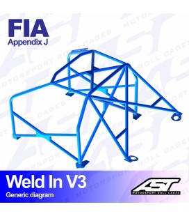 Roll Cage BMW (E36) 3-Series 2-doors Coupe RWD WELD IN V3