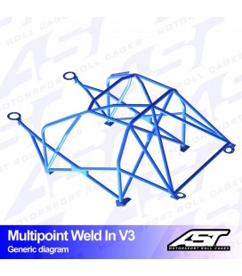 Roll Cage BMW (E36) 3-Series 3-doors Compact RWD MULTIPOINT WELD IN V3