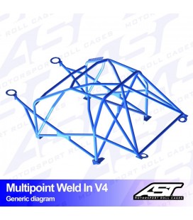 Roll Cage BMW (E36) 3-Series 3-doors Compact RWD MULTIPOINT WELD IN V4
