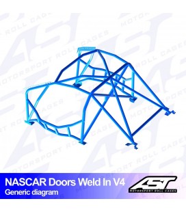 Roll Cage BMW (E36) 3-Series 3-doors Compact RWD WELD IN V4 NASCAR-door