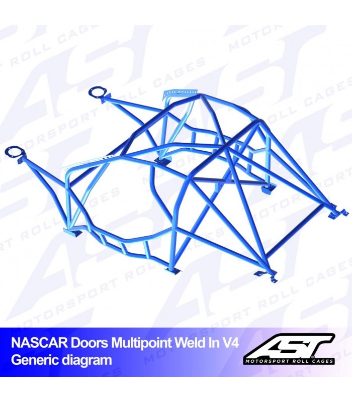 Roll Cage BMW (E46) 3-Series 2-doors Coupe RWD MULTIPOINT WELD IN V4 NASCAR-door