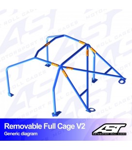 Roll Cage CITROËN C2 (Phase 1/2 ) 3-doors Hatchback REMOVABLE FULL CAGE V2