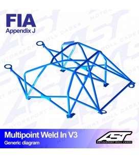 Roll Cage CITROËN Xsara (Phase 1/2 ) 3-doors Hatchback MULTIPOINT WELD IN V3