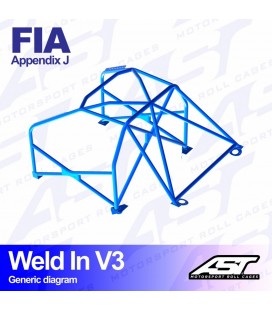 Roll Cage CITROËN Xsara (Phase 1/2 ) 3-doors Hatchback WELD IN V3