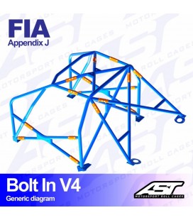 Roll Cage FIAT Cinquecento (Type 170) 3-doors Hatchback BOLT IN V4