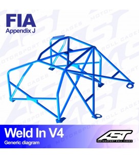 Roll Cage FORD Fiesta (Mk2) (FBD) 3-doors Hatchback WELD IN V4