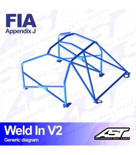 Roll Cage HONDA Integra (DB, DC) 3-doors Coupe WELD IN V2