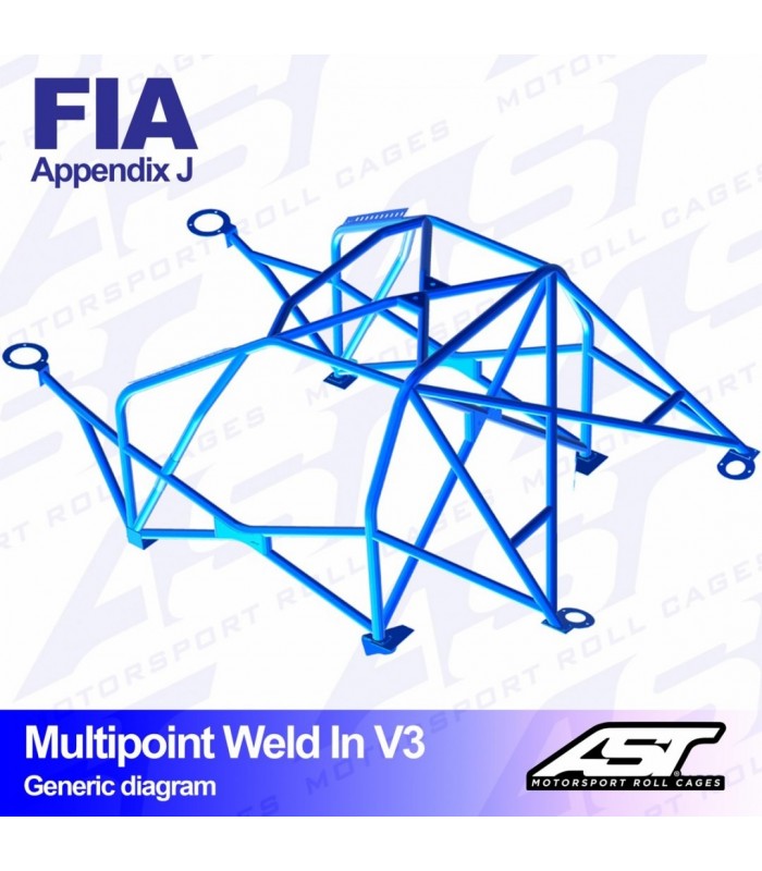 Roll Cage MINI Cooper (R53) 3-door Hatchback MULTIPOINT WELD IN V3