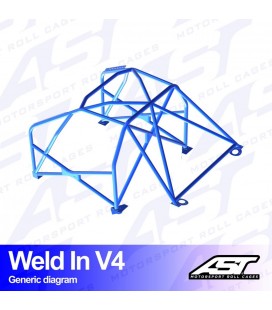 Roll Cage NISSAN Silvia (PS13) 2-doors Coupe WELD IN V4