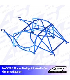 Roll Cage NISSAN Silvia (PS13) 3-doors Hatchback MULTIPOINT WELD IN V4 NASCAR-door