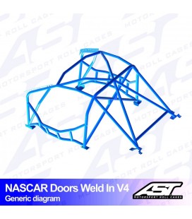 Roll Cage NISSAN Silvia (S13) 3-doors Hatchback WELD IN V4 NASCAR-door