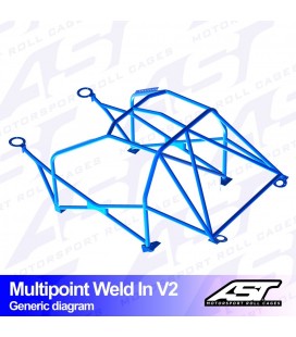 Roll Cage OPEL Corsa (E) 3-doors Hatchback MULTIPOINT WELD IN V2