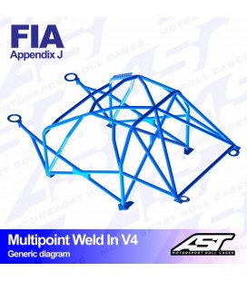 Roll Cage RENAULT R11 (Phase 1/2) 3-doors Coupe MULTIPOINT WELD IN V4