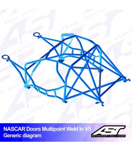 Roll Cage TOYOTA GT86 (ZN6) 2-doors Coupe MULTIPOINT WELD IN V5 NASCAR-door