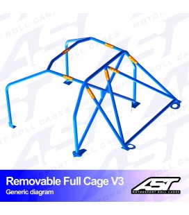 Roll Cage TOYOTA MR-2 (W20) 2-doors Roadster REMOVABLE FULL CAGE V3