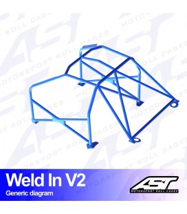 Roll Cage TOYOTA MR-2 (W20) 2-doors Roadster WELD IN V2