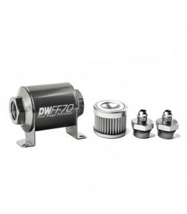 DeatschWerks Universal in-line fuel filter 10 micron AN6 70mm