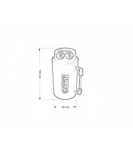 Oil catch tank 0.7L 15mm TurboWorks Red
