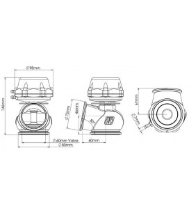 Turbosmart External WasteGate 60MM 1,0 Bar Power-Gate Purple