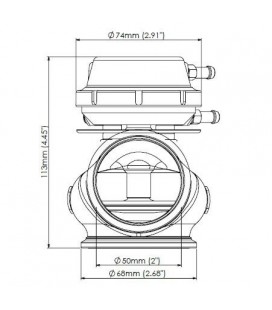 Turbosmart Wastegate 50MM 1,0 Bar Pro-Gate Lite Black zewnętrzny