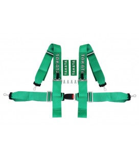 Racing seat belts 4p 3" Green - Takata Replica