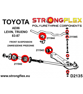 216255B: Front suspension bush kit