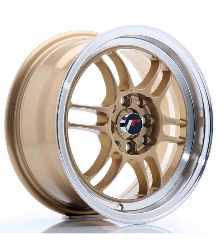 JR Wheels JR7 15x7 ET38 4x100/114 Gold w/Machined Lip