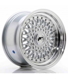 JR Wheels JR9 15x8 ET20 4x100/108 Silver w/Machined Lip+Silver Rivets